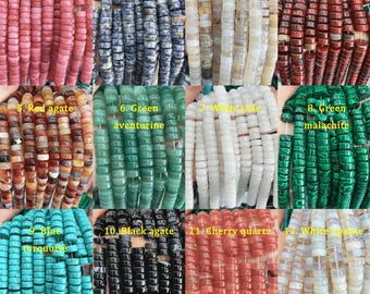 6x12mm Stein Heishi Disc Perlen, große Edelstein Spacer Perlen für DIY Schmuckherstellung, Material Großhandel Lieferungen