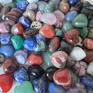Bulk Mixed Mini Heart Crystal, Small Puffy Heart Gemstone, Quartz Crystal Heart, Crystal Gift, Mystery Crystal, Healing Stone, Pocket Stone image 4
