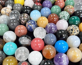 20mm Crystal Sphere Set, Mixed Gemstone Sphere Bulk, Healing Crystal Ball, Pocket Stone, Mystery Crystal Decor, Wholesale Crystal Gift