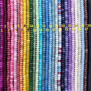 5x8mm Rainbow Rondelle Beads, Colored Jade Rondelle Beads, 8mm Smooth Rondelle Beads Bulk, DIY Jewelry, Wholesale Beads