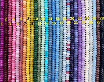 5x8mm Rainbow Rondelle Beads, Colored Jade Rondelle Beads, 8mm Smooth Rondelle Beads Bulk, DIY Jewelry, Wholesale Beads