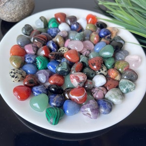 Bulk Mixed Mini Heart Crystal, Small Puffy Heart Gemstone, Quartz Crystal Heart, Crystal Gift, Mystery Crystal, Healing Stone, Pocket Stone image 3