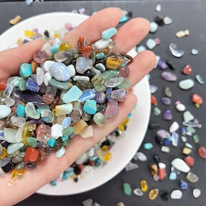 Undrilled Crystal Chips, Mini Gemstone Chips Bulk, Assorted Crystals, Rainbow Chips, Healing Crystal Gift