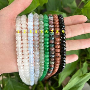 5x8mm Gemstone Faceted Rondelle Beads, Stone Cut Rondelle Loose Beads for DIY Jewelry Making, Wholesale Supplies