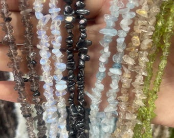 Natural Crystal Chip Beads Strand, 5-8mm Polished Gemstone Chips, Loose Beads for DIY Jewelry Making, Assorted Crystal Chips