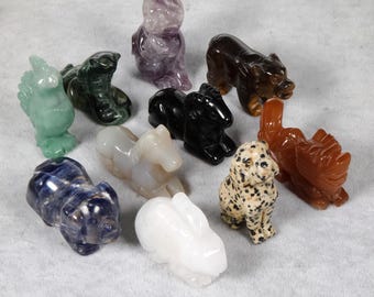 Statue des signes du zodiaque chinois en cristal de 5 cm, sculpture d'animaux, soins Reiki, décoration d'intérieur, cadeau en cristal.
