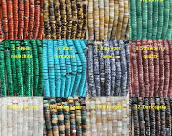 5x10mm Stein Heishi Disc Perlen, Edelstein Spacer Perlen für DIY Schmuckherstellung, Material Großhandel Lieferungen