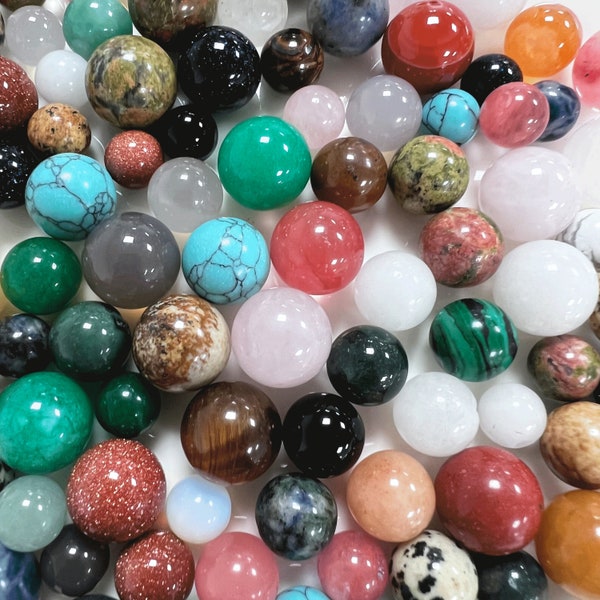 Mixed Size&Color Crystal Sphere Bulk, Quartz Crystal Ball Lot, Mini Gemstone Sphere Wholesale, Healing Crystal Gift
