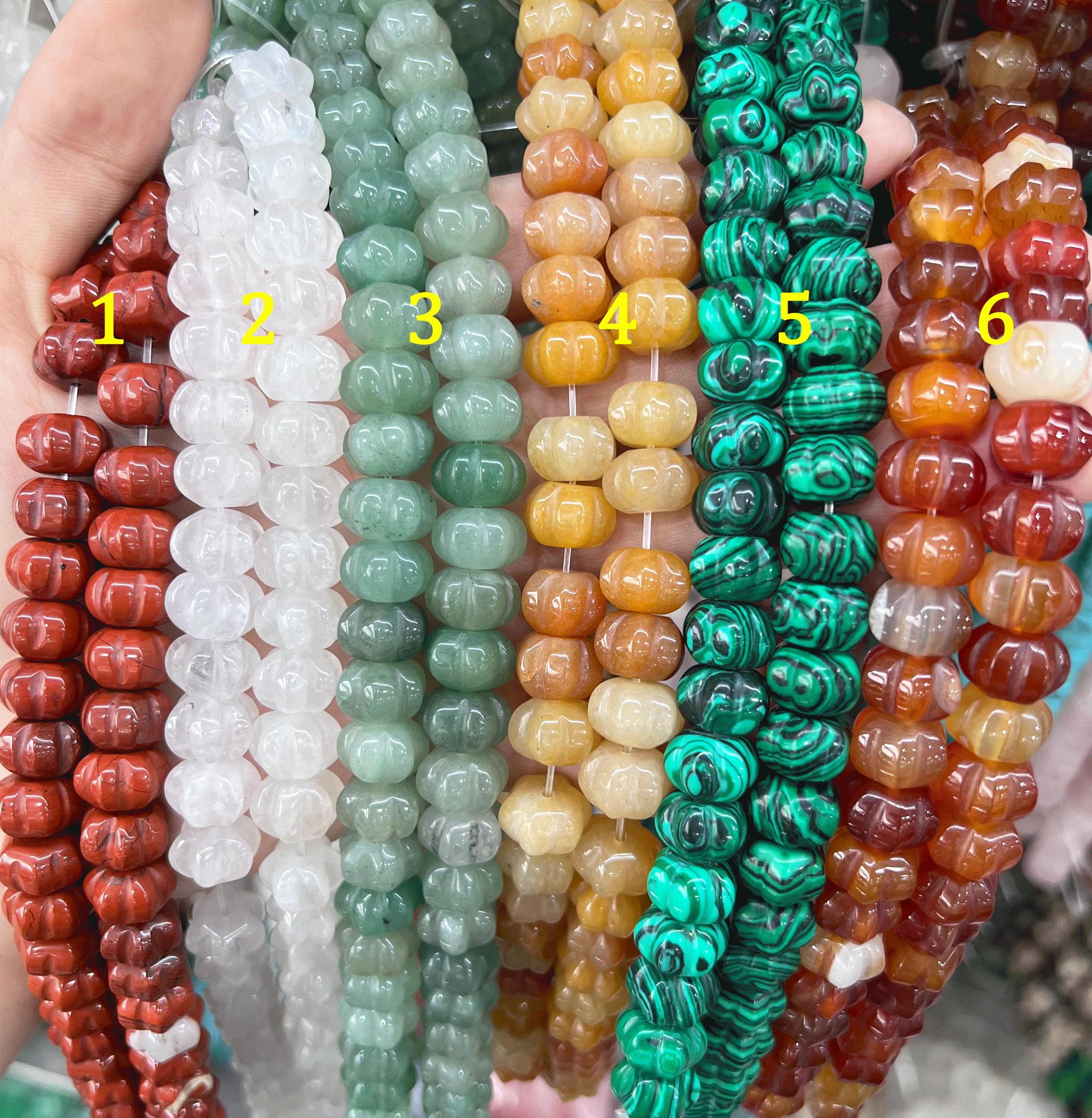Beautiful 8x12mm Natural Red Jade Gemstone Rice-Shaped Beads Long