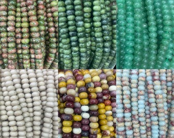 Rondelle de cristal naturel 5 x 8 mm, Rondelle lisse en jade multicolore, Perles en vrac pour bijoux DIY, Perles en gros
