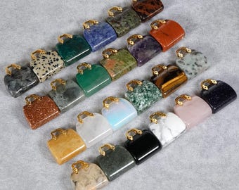 Mini sac à main en cristal 28 × 25 mm, ornement de sac à main en pierres précieuses