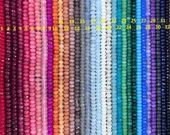 5x8mm Faceted Rondelle Beads, Colored Jade Rondelle Beads, 8mm Rainbow Rondelle Beads Bulk, DIY Jewelry, Wholesale Beads