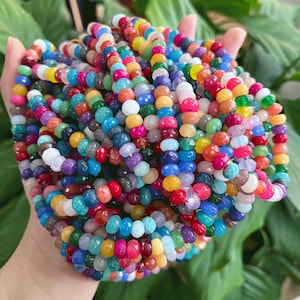 5x8mm Faceted Rondelle Beads, 8mm Rainbow Faceted Rondelle Beads Bulk, Colored Jade Faceted Beads, DIY Jewelry, Wholesale Beads