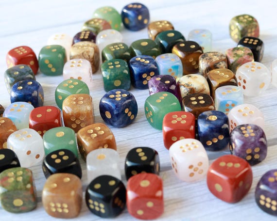 Hand-Carved Crystal Dice, Carved Crystal Cube, Healing Crystal Decor, D6 dice,Approx0.6 inch