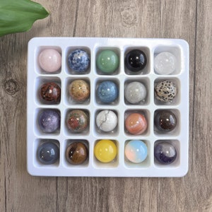 20pcs Quartz Crystal Sphere Set, Mystery Crystal Ball Bulk, Pocket Stone, Healing Crystal Decor, Wholesale Crystal Gift