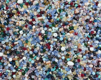 Perles de verre de cristal assorties en vrac, perles de cristal de verre mélangées aléatoirement pour la fabrication de bijoux