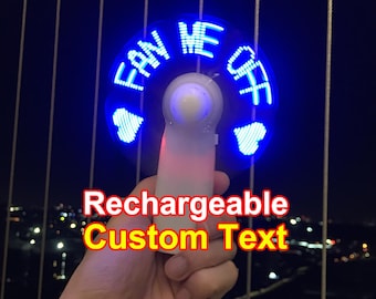 Abanico iluminado, Abanico de mano personalizado, Abanico de mano LED con mensaje, Abanico personalizable, Abanico personalizado