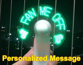 Message Led Hand Fan,Light Up Fan,Mini Fan,Handheld Fan,Led Hand Fan,Personalize Fan