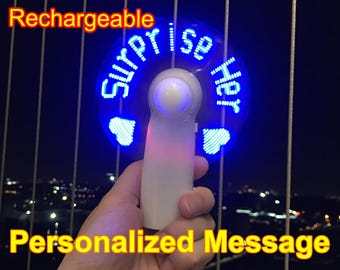 Personalize LED Fan Custom Hand Fan Personalize Hand Fan Party Favor Mini Fan