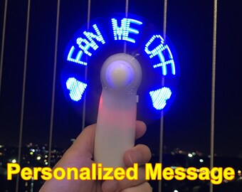 Light Up Fan,Personalize Hand Fan,Message Led Hand Fan,Customizable Fan,Personalise Fan