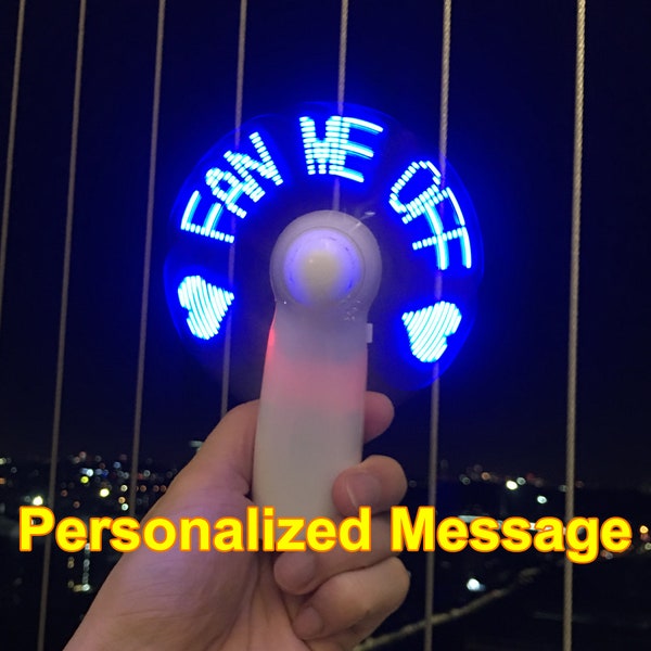 Light Up Fan,Personalize Hand Fan,Message Led Hand Fan,Customizable Fan,Personalise Fan