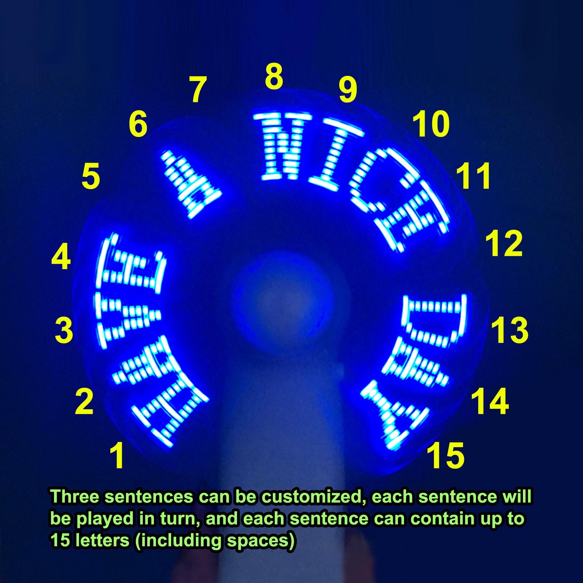 Light Up Fan,Personalize Hand Fan,Message Led Hand Fan,Customizable Fan,Personalise Fan