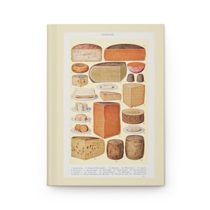 Kaasidentificatienotitieboekje - Vintage geïllustreerd kaasgids hardcover dagboek, perfect voor fijnproevers en chef-koks