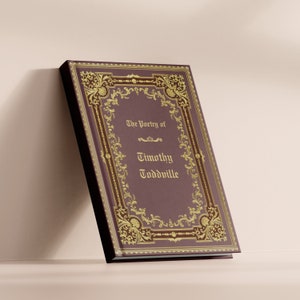 Carnet de notes à couverture rigide personnalisé de style gothique régence antique personnalisé doré avec reliure unique, cadeau personnalisé médiéval pour les poètes