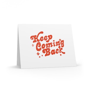 Confezione da 8 biglietti di auguri retrò "Keep Coming Back Sobriety", regali per gli Alcolisti Anonimi, auguri per la sobrietà, 1 anno, 5 anni, 10 anni