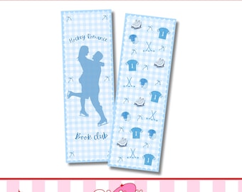 Cute hockey romance printable bookmark design PNG Sports romance bookmark