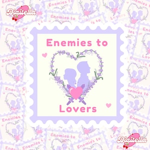 Enemies to lovers stamp PNG Bookish sticker designs Romance reader Book tropes sticker for kindle