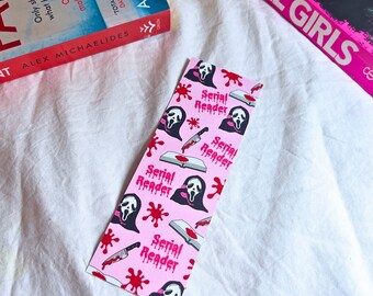 Serial reader bookmark / ghost face bookmark / horror bookmark / funny bookmark