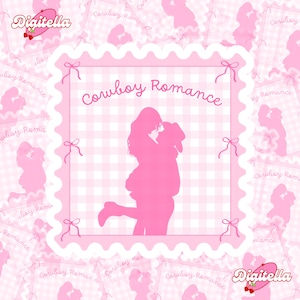 Cowboy romance stamp PNG Bookish sticker designs Romance reader Book tropes sticker for kindle