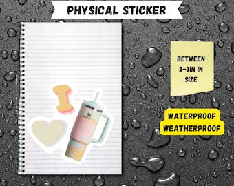 I Heart Stanley Cup Sticker: Waterproof Vinyl Decal