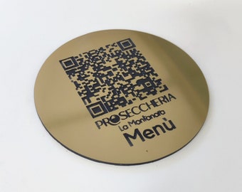 qr code economici in ottone o acciaio abs da tavolo Portamenu 10-50-100 pz personalizzati con incisione laser logo ristorante