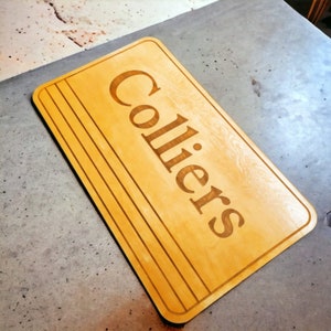 Aangepaste houten bord / bedrijfslogo / marktkraam display / logo display / gegraveerde houten plaquette / creatief commercieel teken /