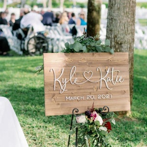 insegna in legno per matrimonio rustica Cavalletto in legno Insegne Da Sposa Stand. Display da pavimento Cavalletto leggero per legno