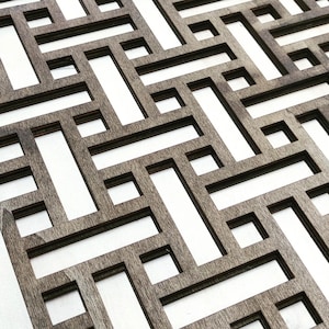 mdf-paneel of geperforeerd hout intern extern lasersnijden woondecoratie, schilderen, doe-het-zelf, scheidingswand
