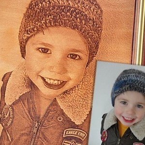 Wood Engraved Photo, Laser Engraved. Wood Portrait. Personalized Wood Photo, Engraved Gifts, Wood Photo, Photo Plaque