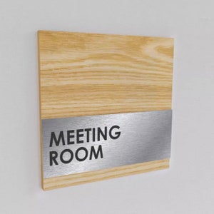 Aangepaste houten plaquette met laser gegraveerd stalen blad / Bedrijfslogo / Logo display / Creatief commercieel teken
