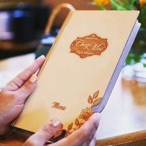 portamenu personalizzati in legno 150x300mm legno con incisione laser fatti a mano portamenu su misura per ristorante pub bar