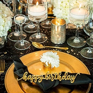 Tag / Placeholder in gold or silver mirrored plexiglass laser cut Baptism / Marriage / Wedding / Communion