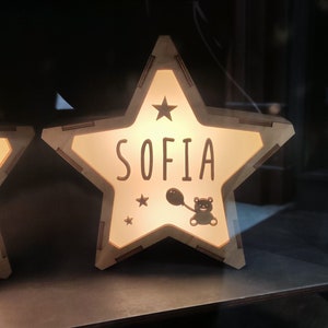 Lámpara de regalo en forma de estrella Niños Corte láser personalizado Regalo Niños Dormitorio de los niños Noche de cumpleaños Carta Luz nocturna