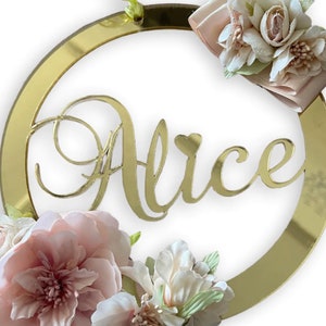 Außentür aus Plexiglas, Namensschild aus Plexiglas weiß oder schwarz verspiegelt, rechteckig in Gold oder Silber für Taufe/Hochzeit/Hochzeit/Kommunion