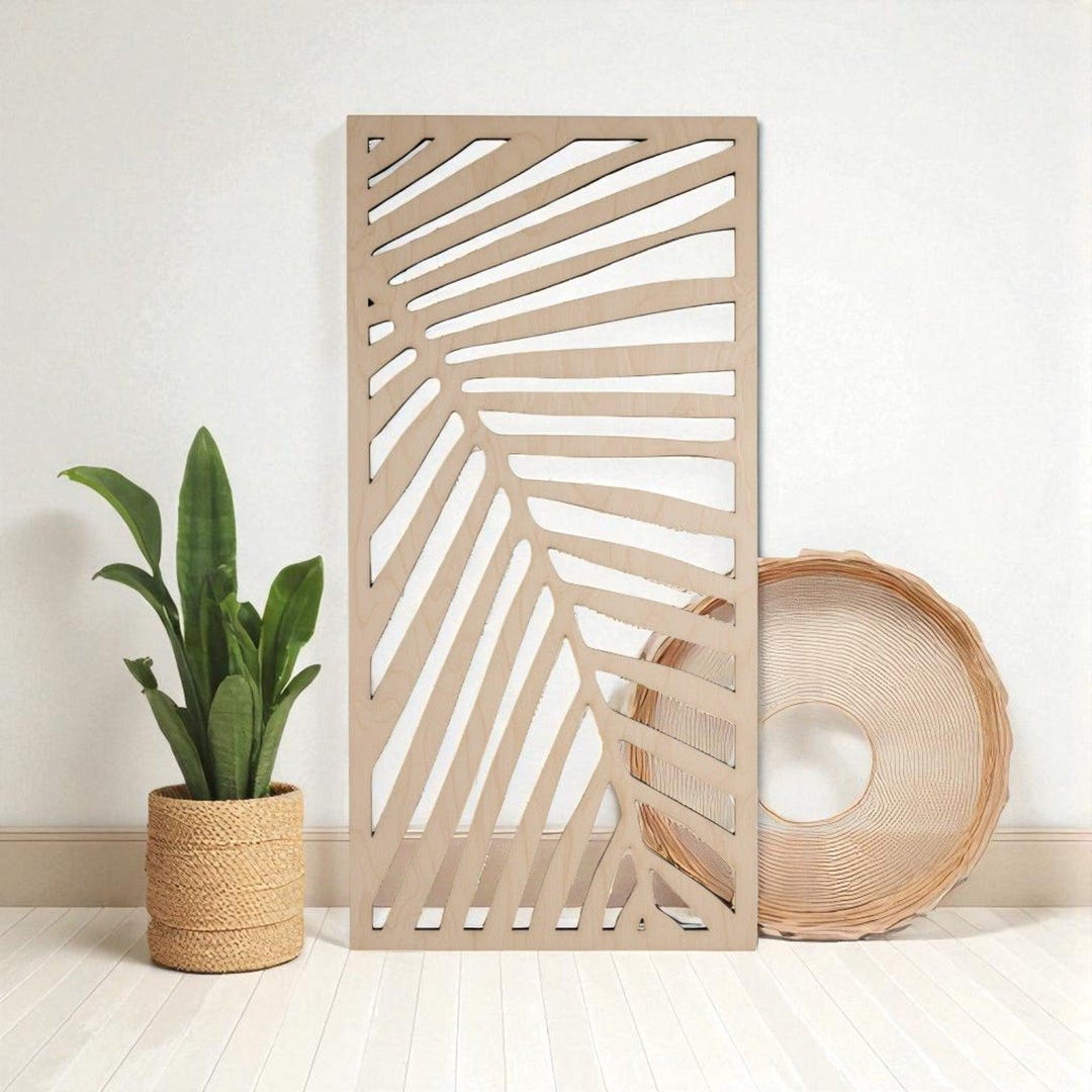 Large Decorative Palm Tree Modern Perforated Panel or Perforated Wood ...