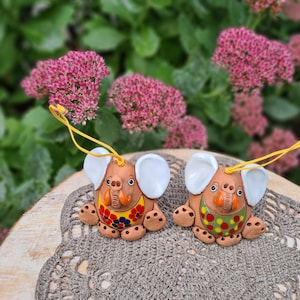Keramische olifant bel/beeldje, handgemaakt aardewerk voor verzamelaars Olifant, ornament olifant, decoratie olifant, schattig klein cadeau olifant