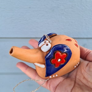 Handmade ceramic bell/figurine Romantic Elephant, Elephant sculpture, collectible Elephant, Elephant ornament, cute home/garden decoration