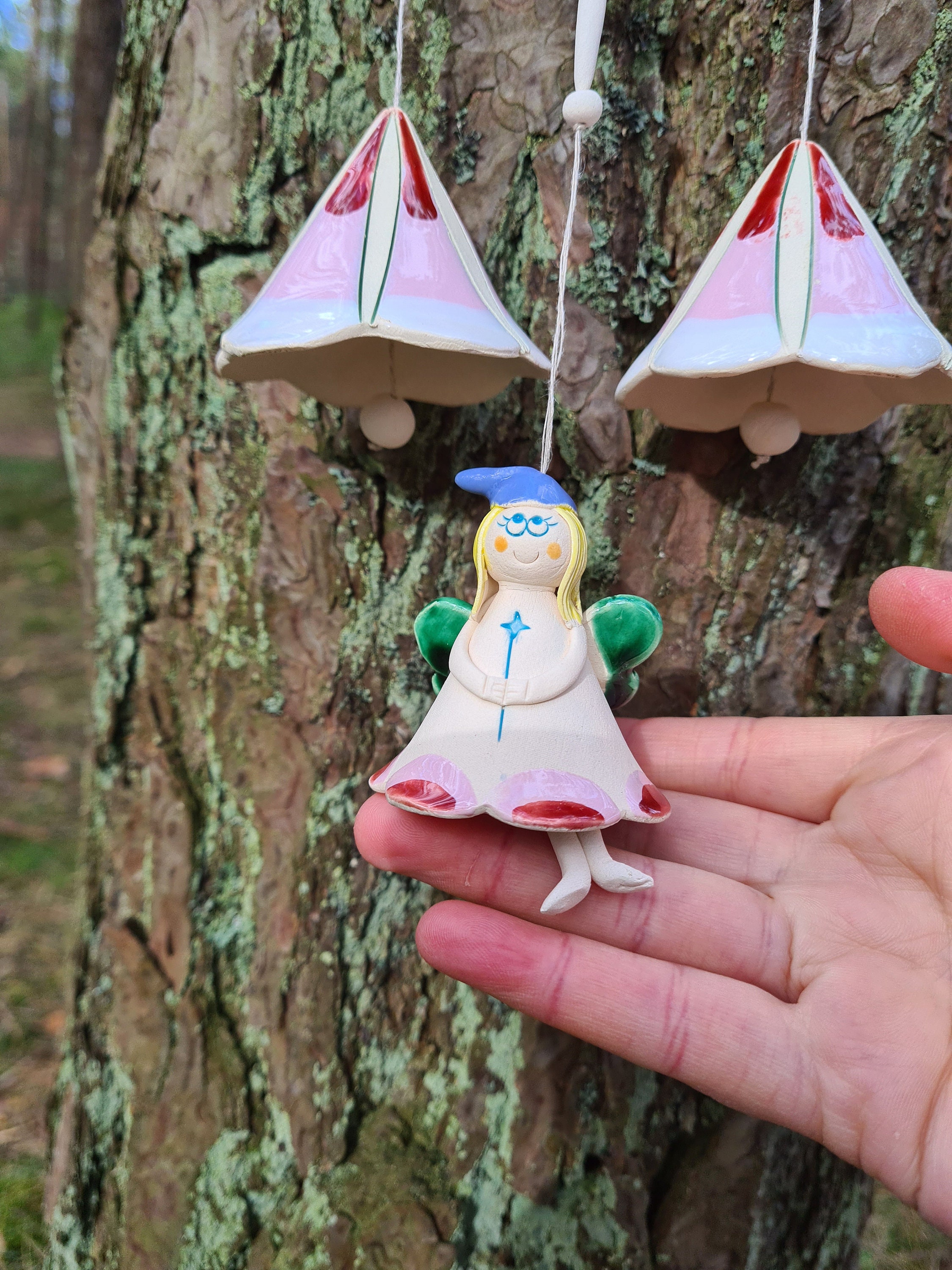 Campanelli a vento a forma di libellula, ornamenti colorati da