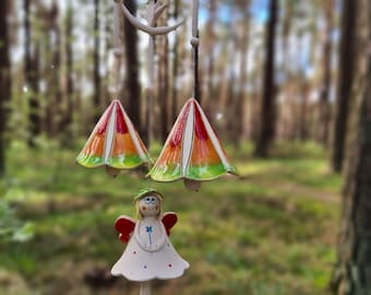 Campanelli A Vento Giardino A Forma Di Libellula – Realistici In Metallo E Vetro Colorato, Melodie Rilassanti, Decorazione Esterna/interna, Regalo Unico