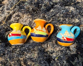 Handmade Ceramic Mini Jug: Caravel Ship Nautical Decor